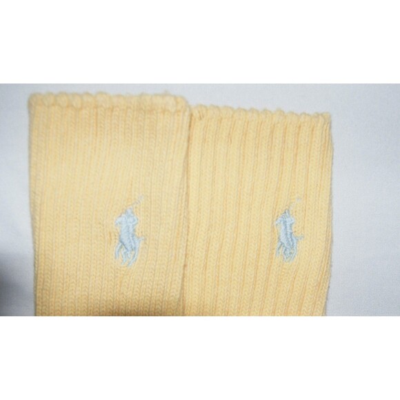 Polo Ralph Lauren Cotton Crew Sock with Polo Embroidery Yellow NEW - Picture 2 of 5